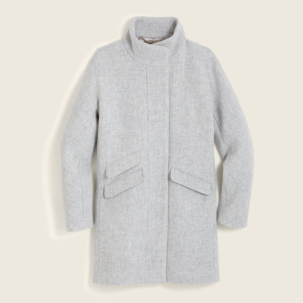 NWT J Crew Cocoon Coat in Italian stadium-cloth wool